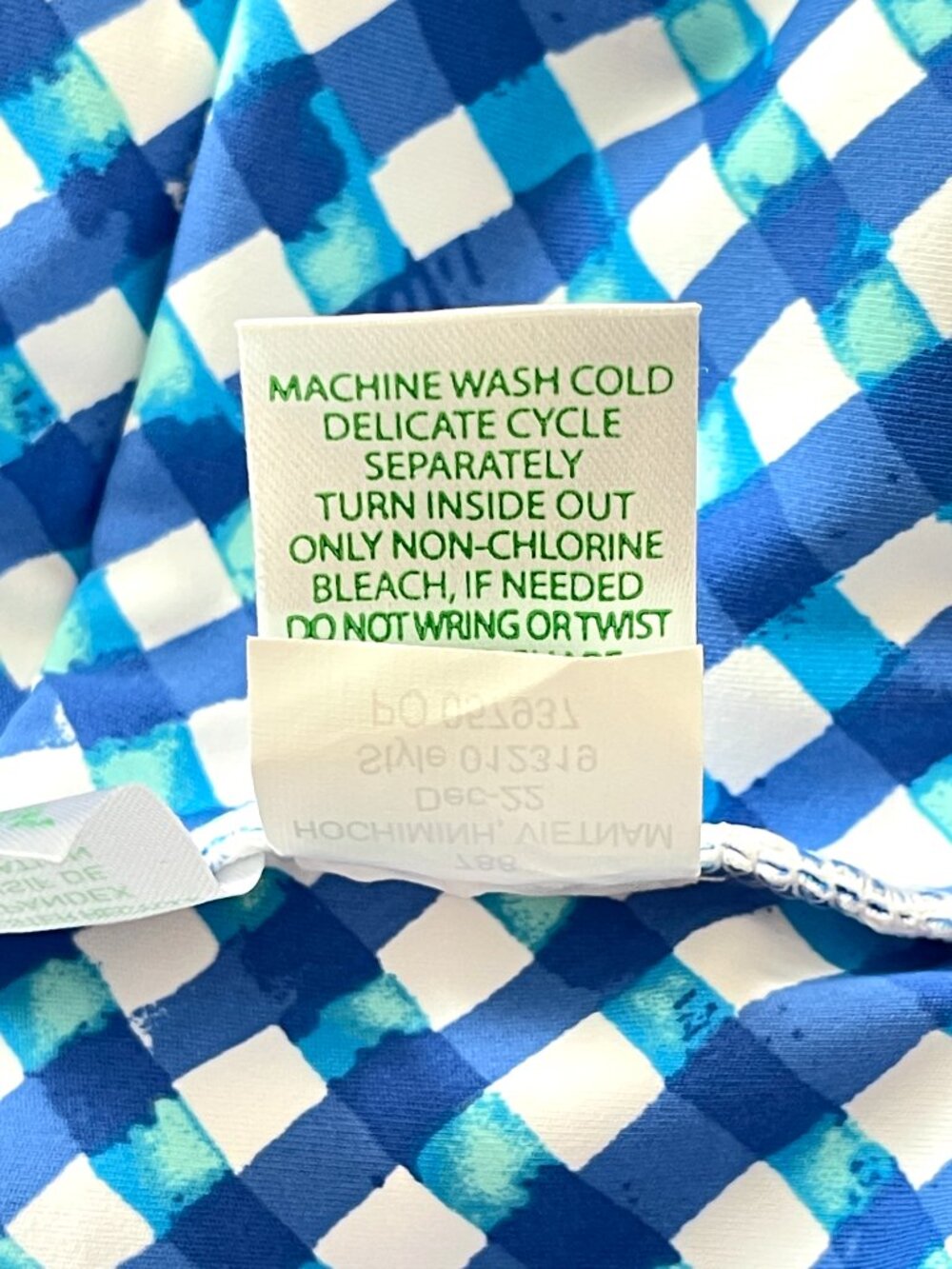 Lilly Pulitzer Luxletic Sports Bra Top Calusa Boca Blue Double Checking Medium - Picture 13 of 13
